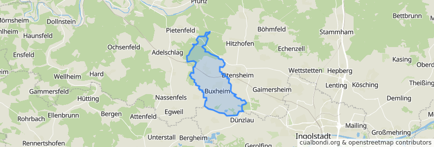 Mapa de ubicacion de Buxheim.