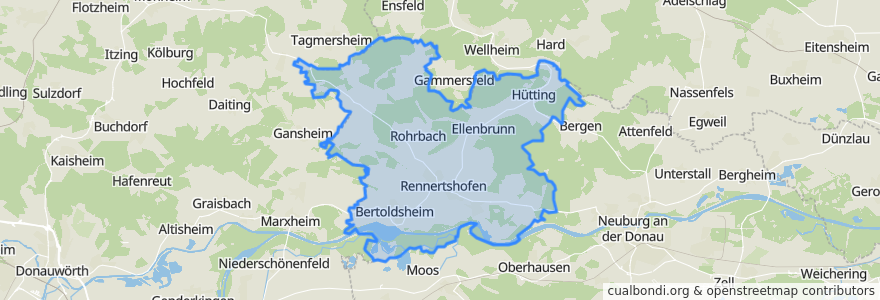 Mapa de ubicacion de Rennertshofen.