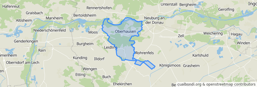 Mapa de ubicacion de Oberhausen.