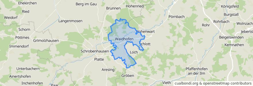 Mapa de ubicacion de Waidhofen.