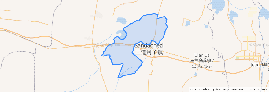 Mapa de ubicacion de 大泉乡 داچۋان اۋىلى.