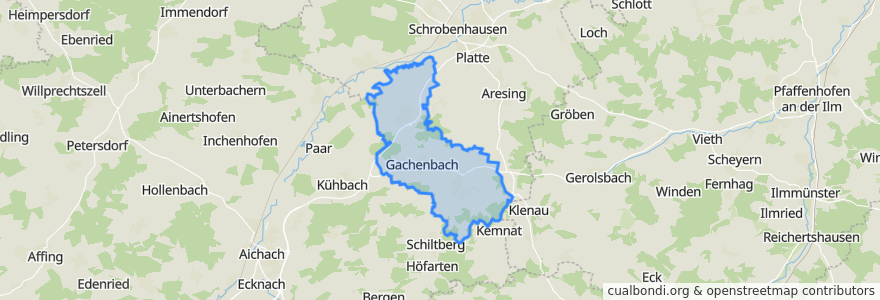 Mapa de ubicacion de Gachenbach.