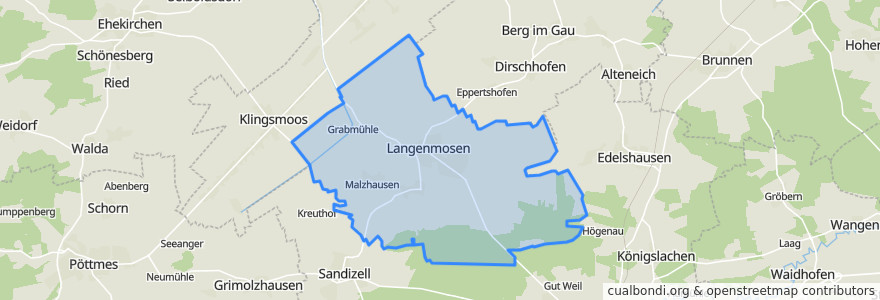 Mapa de ubicacion de Langenmosen.