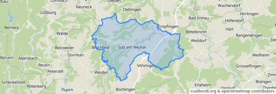 Mapa de ubicacion de Sulz am Neckar.