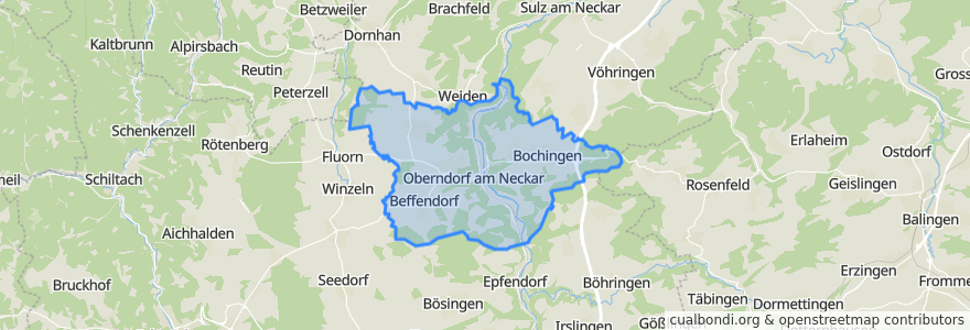 Mapa de ubicacion de Oberndorf am Neckar.