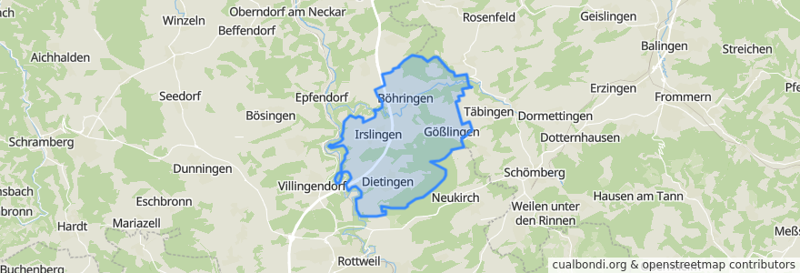 Mapa de ubicacion de Dietingen.