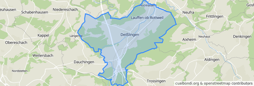 Mapa de ubicacion de Deißlingen.