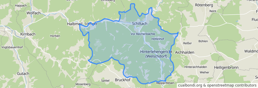 Mapa de ubicacion de Schiltach.