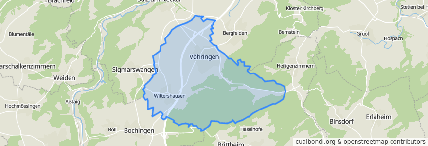 Mapa de ubicacion de Vöhringen.