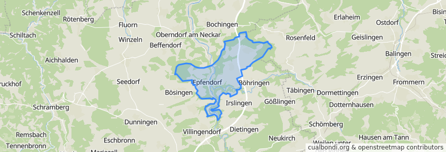 Mapa de ubicacion de Epfendorf.