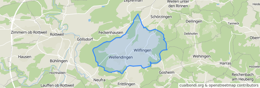 Mapa de ubicacion de Wellendingen.