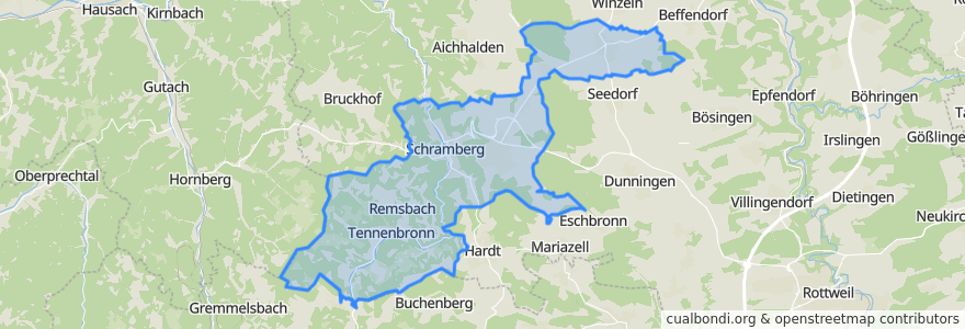 Mapa de ubicacion de Schramberg.