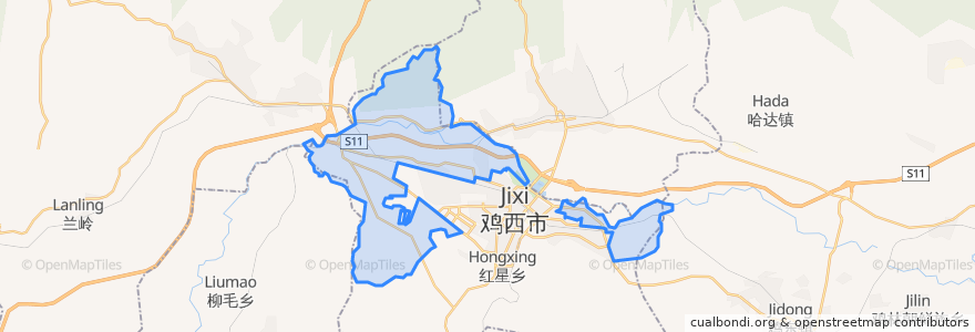 Mapa de ubicacion de 西郊乡.