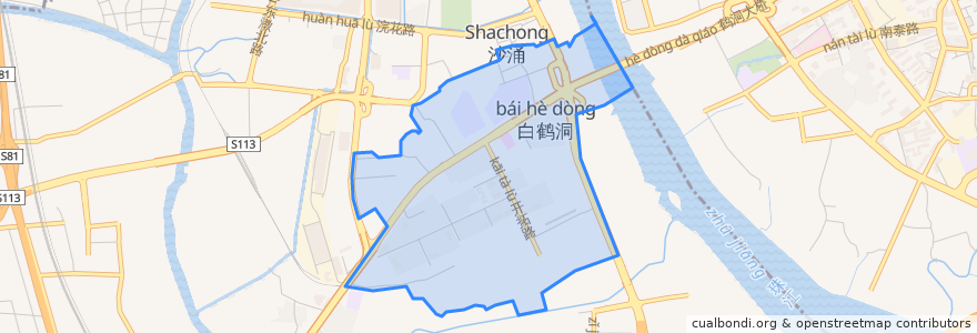 Mapa de ubicacion de 白鹤洞街道.