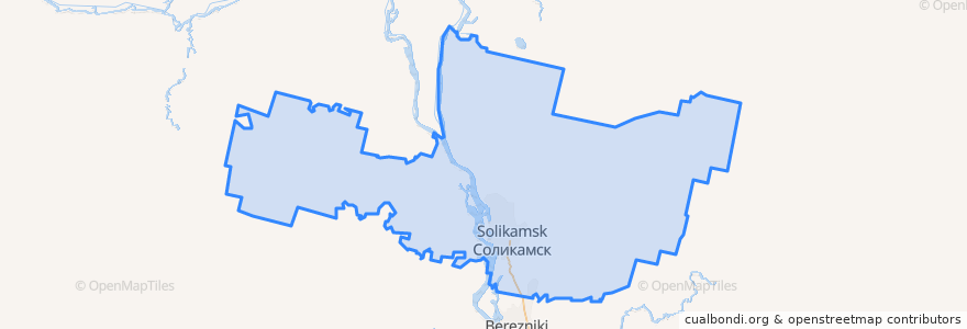 Mapa de ubicacion de Соликамский городской округ.