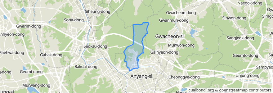 Mapa de ubicacion de 비산3동.