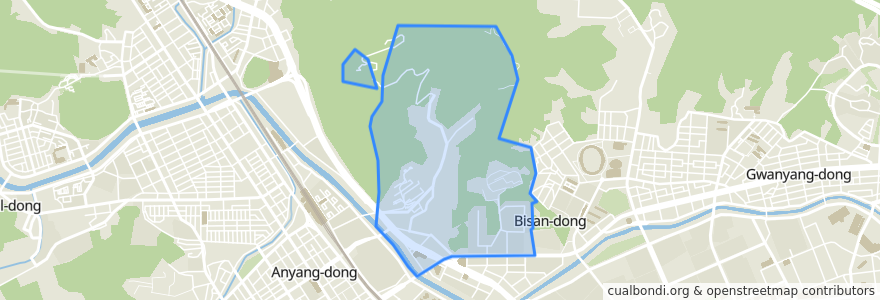 Mapa de ubicacion de 비산1동.