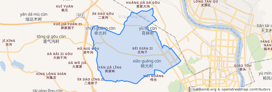 Mapa de ubicacion de 越北镇.