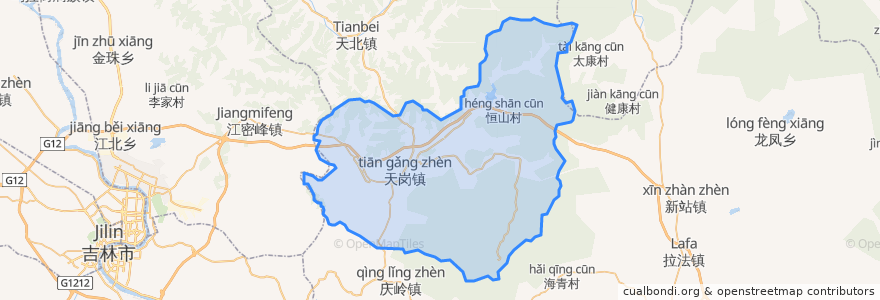 Mapa de ubicacion de 天岗镇.