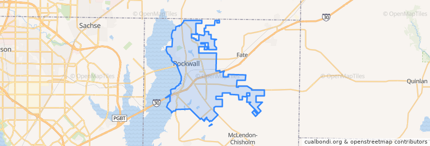 Mapa de ubicacion de Rockwall.