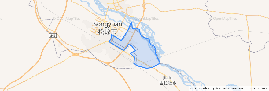 Mapa de ubicacion de 前郭尔罗斯镇.