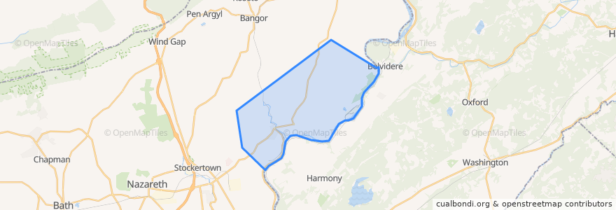 Mapa de ubicacion de Lower Mount Bethel Township.