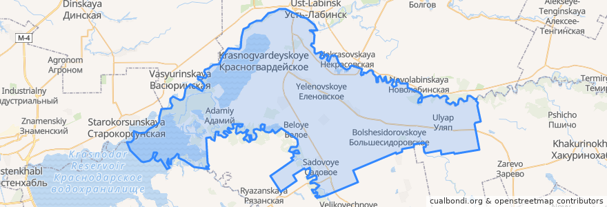 Mapa de ubicacion de Красногвардейский район.