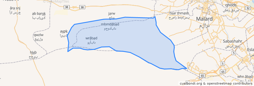 Mapa de ubicacion de دهستان اخترآباد.