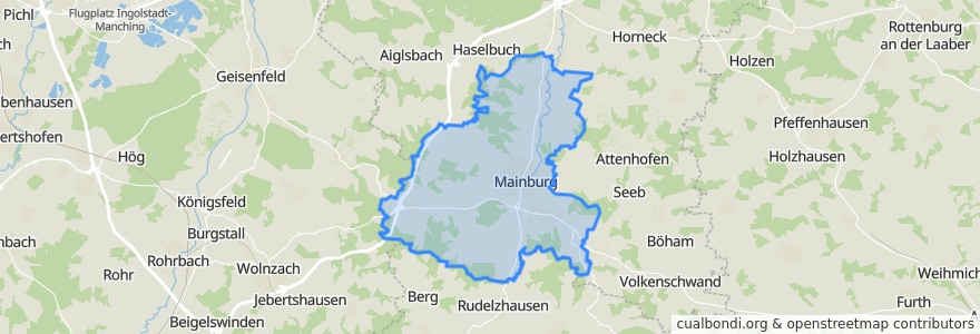 Mapa de ubicacion de Mainburg.