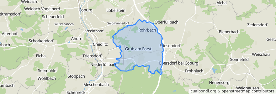 Mapa de ubicacion de Grub a.Forst.