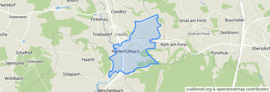 Mapa de ubicacion de Niederfüllbach.