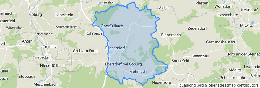 Mapa de ubicacion de Ebersdorf b.Coburg.