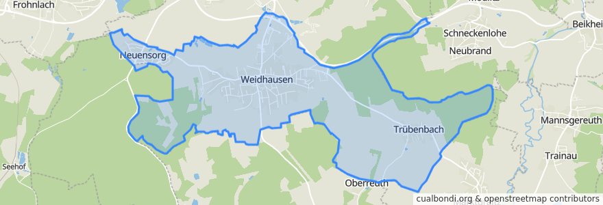 Mapa de ubicacion de Weidhausen b.Coburg.