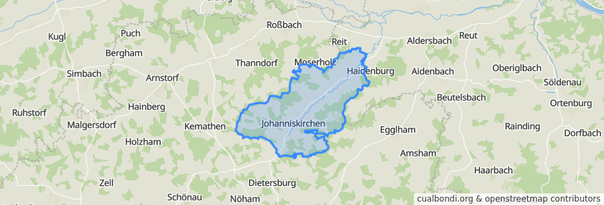 Mapa de ubicacion de Johanniskirchen.