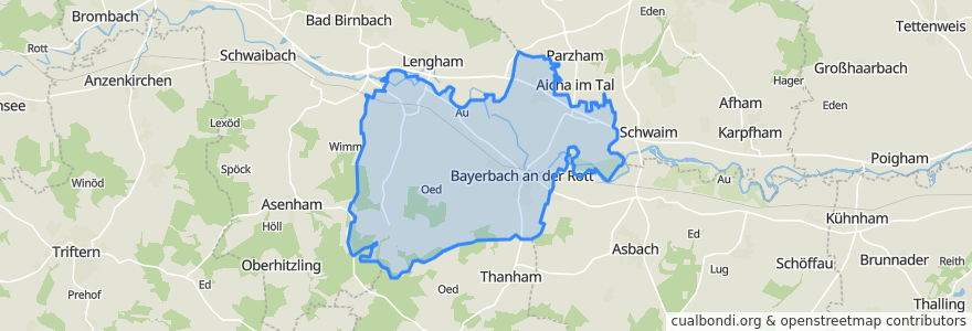 Mapa de ubicacion de Bayerbach.