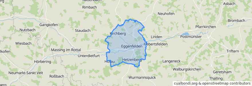 Mapa de ubicacion de Eggenfelden.