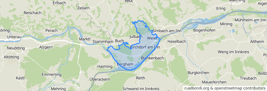 Mapa de ubicacion de Kirchdorf am Inn.