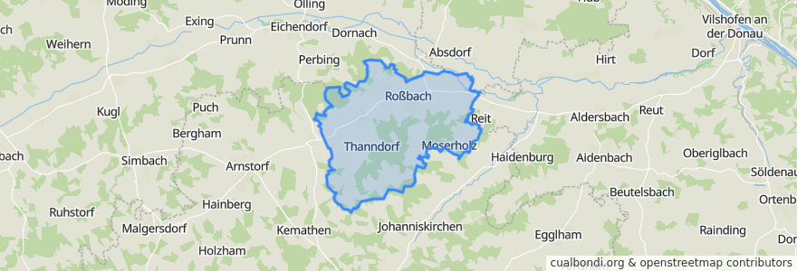 Mapa de ubicacion de Roßbach.