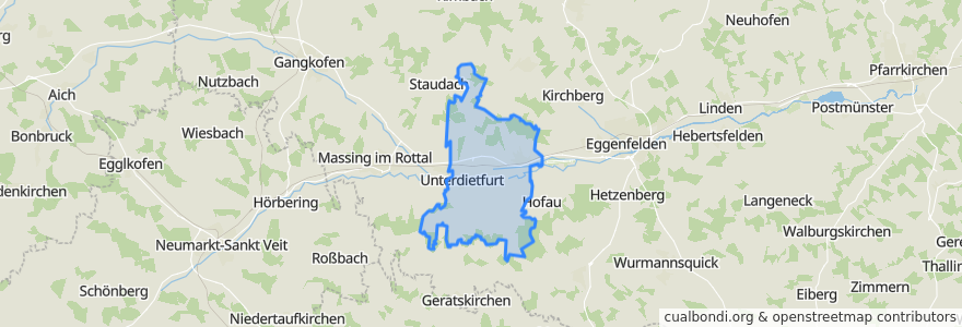 Mapa de ubicacion de Unterdietfurt.