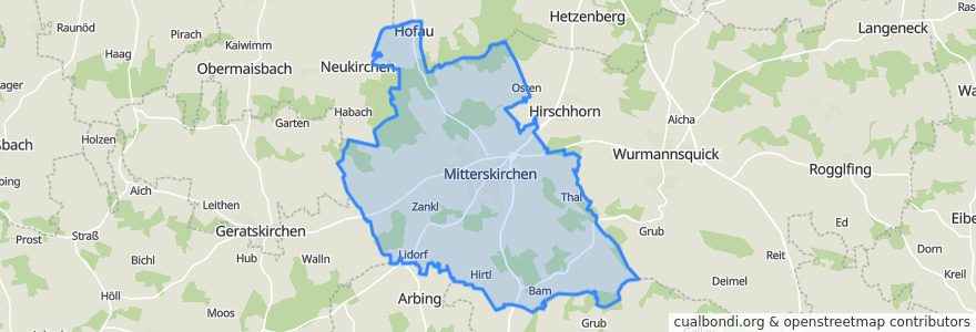 Mapa de ubicacion de Mitterskirchen.