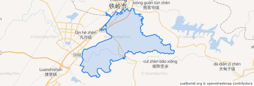 Mapa de ubicacion de 铁岭经济开发区.