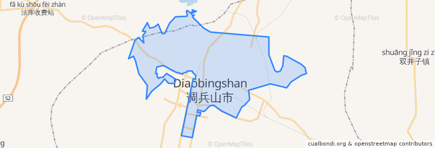 Mapa de ubicacion de 调兵山街道.