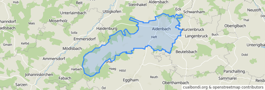 Mapa de ubicacion de Aidenbach.