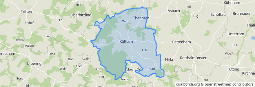 Mapa de ubicacion de Kößlarn.