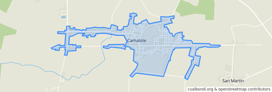 Mapa de ubicacion de Pueblo de Camalote.