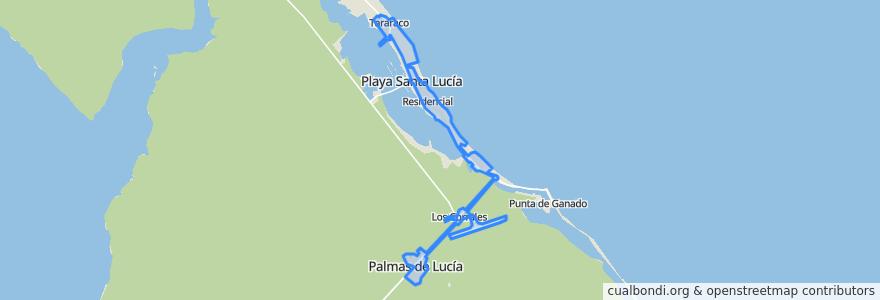 Mapa de ubicacion de Pueblo Playa Santa Lucia.