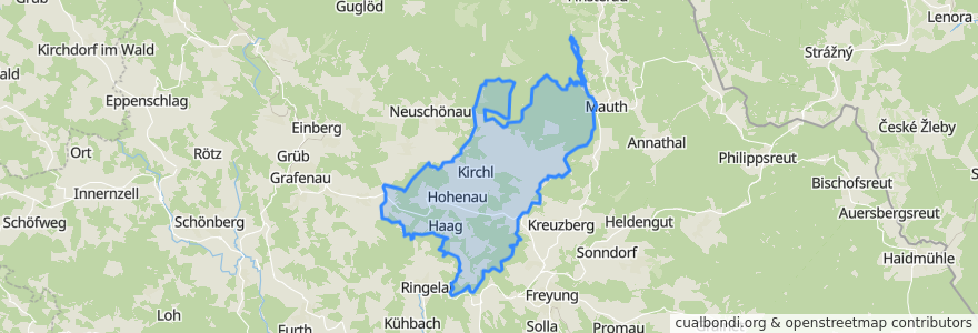 Mapa de ubicacion de Hohenau.