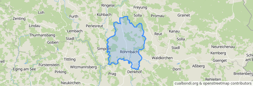 Mapa de ubicacion de Röhrnbach.