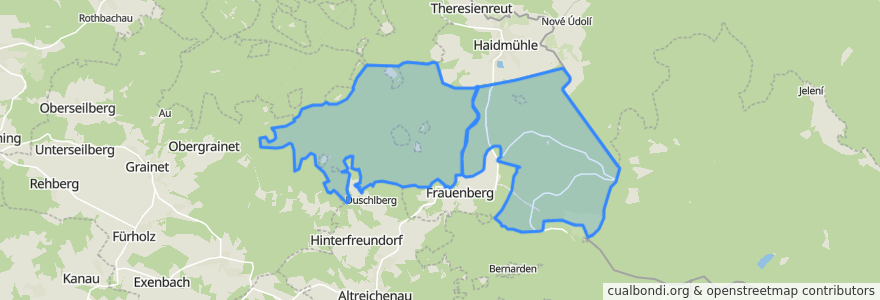 Mapa de ubicacion de Frauenberger und Duschlberger Wald.