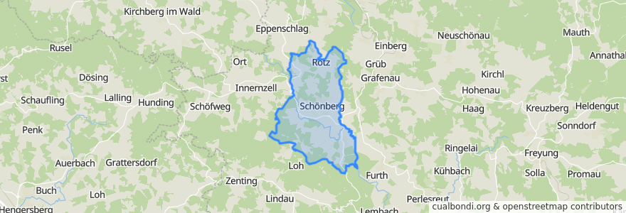 Mapa de ubicacion de Schönberg.